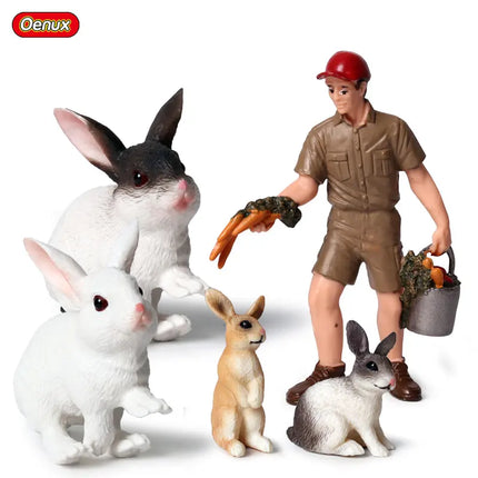 Farm House Model Action Figures Farmer Motorcycle Cow