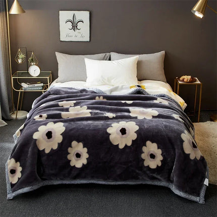 New Raschel plush thickened warm blanket 1PC 150/180/200cm nap air