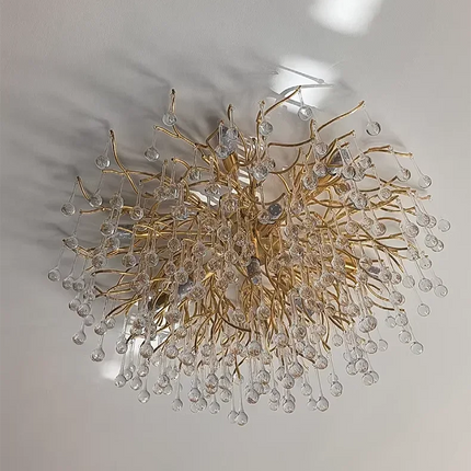 Gold ceiling light chandelier modern hotel bedroom dining room living room home interior glossy Led luxury chandelier