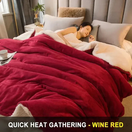 Wool Throw Blanket Keep Warm Winter Bed Blankets Double Sided Queen Duvet Cover Camping Bedspread Home Textiles