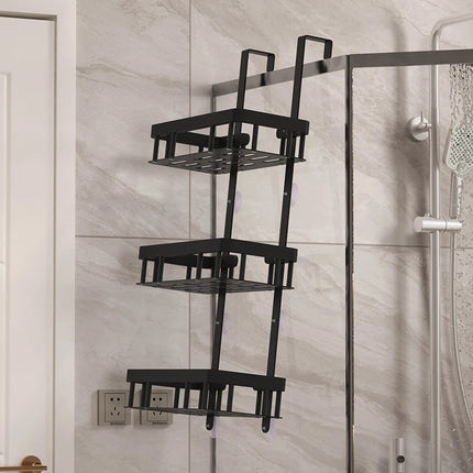 Bathroom wall mounted three-layer storage rack, door mounted rack, shower gel rack