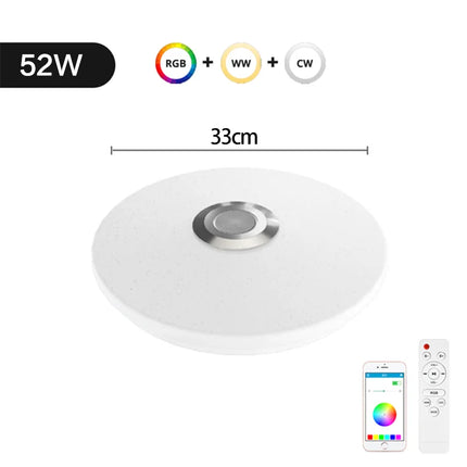 MARPOU RGB Ceiling Lamps  Smart Modern Ceiling Lighting AC 220V Music Remote Application Control Bluetooth Speaker Indoor Decor