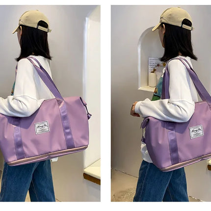 Carry On Travel Duffle Bag Nylon Waterproof Sports Gym Tote Bags for Women Large Capacity Storage Luggage Handbag