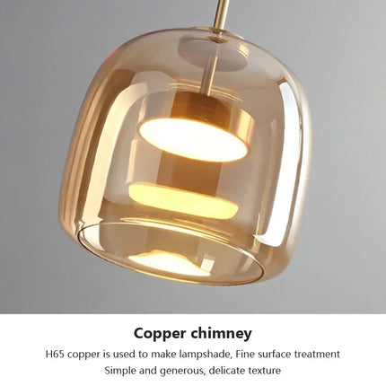Cognac&Smoky Gray Glass Chandelier Pendant Lights For Dining Room Kitchen Hanging Lamp Nordic Led Pendant Lamp Table Resturant