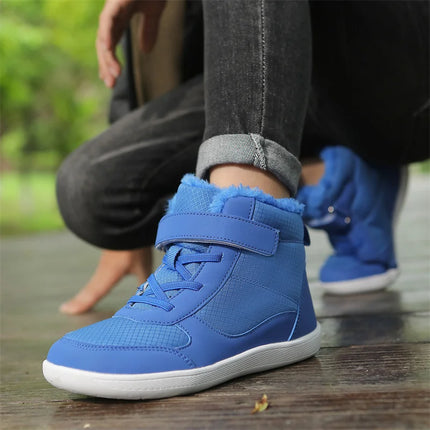 Winter Children Shoes Plush Waterproof Fabric Casual Non-Slip Boys Girls Shoes Rubber