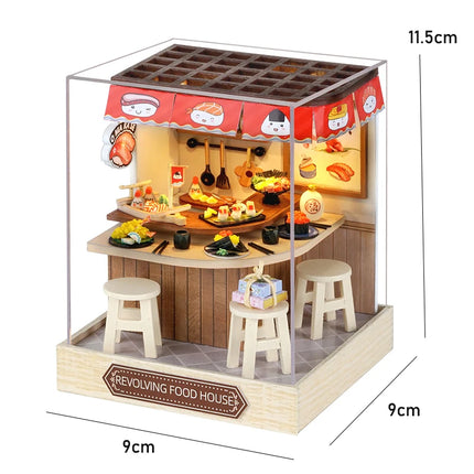 Wooden Mini Doll House 3D Puzzle Small House Kit Assembly Model Building Model Toy