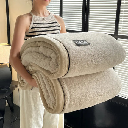 Plush Warm Winter Blanket A Grade Coral Fleece Flannel Soft Thick Bed Blankets for Sofa Single Double Couple Furry Bedspread