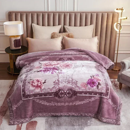 European Style Warm Raschel Blanket for Winter High End Soft  Warmth