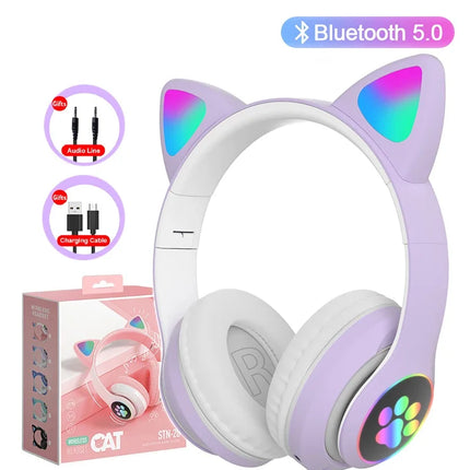Headphone Bluetooth5.0 Stereo With Mic Support TF Card Wireless Kids Girl Earphone Birthday Gift