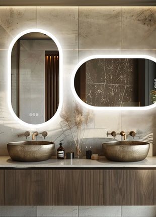 LUVODI Waterproof Illuminate Bathroom Light Vanity Mirror Frameless Touch Screen Backlit Demist Wash Basin Mirror