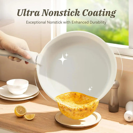 17pcs Pots and Pans Set Nonstick Cookware Set with Detachable Handle Induction Kitchen