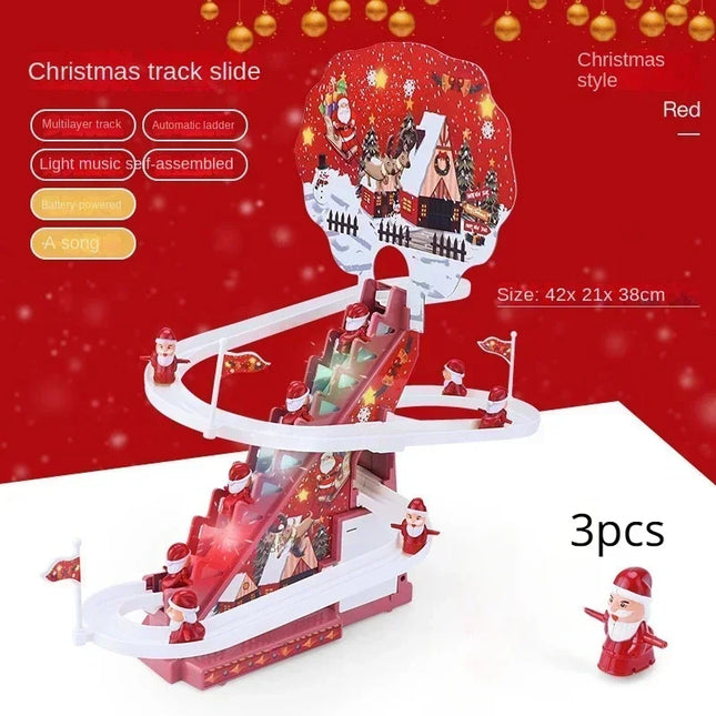 Climbing Stairs Early Education Electric Track Little Yellow Duck Light Music Pig Toys Christmas Halloween Gift