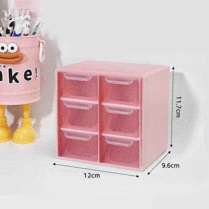 Multifunctional Transparent Six Grid Drawer Storage Box Multi-layer Desktop Storage Box Large Capacity Dustproof Organizing Box
