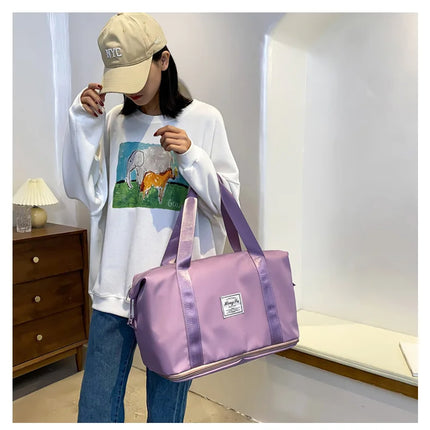 Carry On Travel Duffle Bag Nylon Waterproof Sports Gym Tote Bags for Women Large Capacity Storage Luggage Handbag