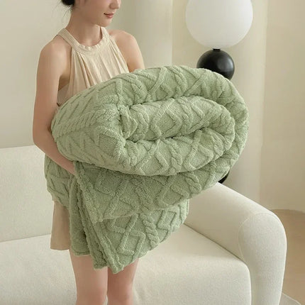 1pc Super Soft Coral Velvet Blankets for Winter Thick Soft Bedspread Warm Plaids