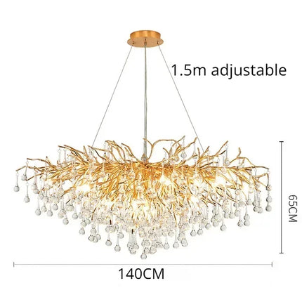 Gold ceiling light chandelier modern hotel bedroom dining room living room home interior glossy Led luxury chandelier