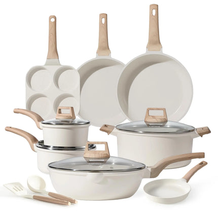 Wholesale 21-Piece Cookware Sets Non-stick Kitchenware Steamer Pot Soup & Stock Pots Pans