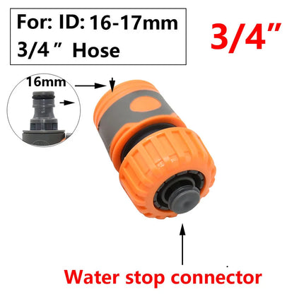 Garden Hose Quick Connector 1/2 3/4 1 Inch Pipe Coupler Stop Water Connector