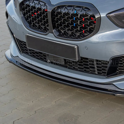 Front Bumper Spoiler Lip For BMW 1 Series F40 M Sport 2020-2023 118i 120i Glossy Black Car Lower Body Kit Splitter Blade Protect