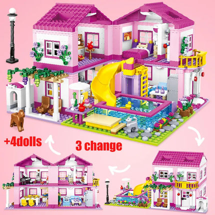 1018pcs City 1 Double-storey Villa House Building