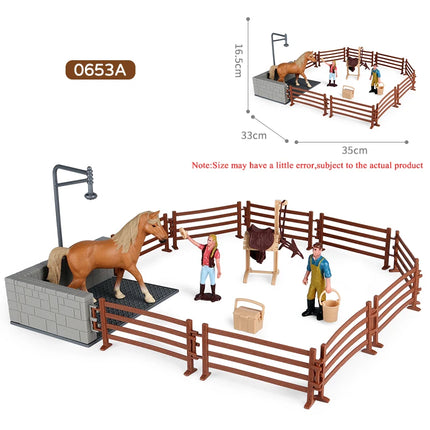 Farm Horse Race Model Action Figures DIY Equestrianism Horseman Animals