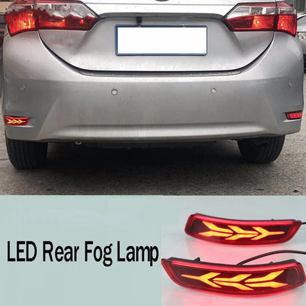 2Pcs LED Rear Bumper Reflector Lamp Driving Warning Light Brake Stop Light Turn Signal Light For Toyota Corolla Altis 2014-2018