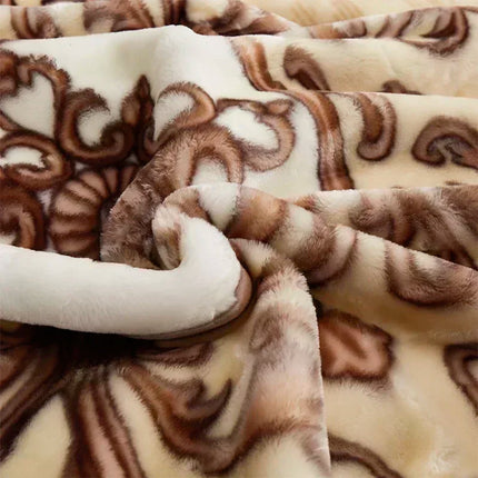 European Style Warm Raschel Blanket for Winter High End Soft Thicken Warmth Weighted Blanket Double Side Flocked Comforter Duvet