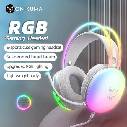 Gaming Headset Esports Package New FULL RGB Light Design Headphones with Mic Headphone
