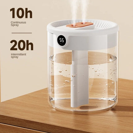 New 2L Double Spray Humidifier Atomizer Usb Large Capacity Home Mute Bedroom Office Night Light Digital Display Humidifier