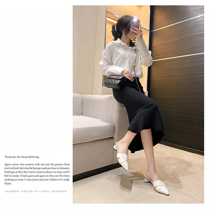 Summer Riband Decoration Slippers Women Fashion High Quality Round Heel Shoes Casual Sweet High Heels Plus Size 42 Women Sandals