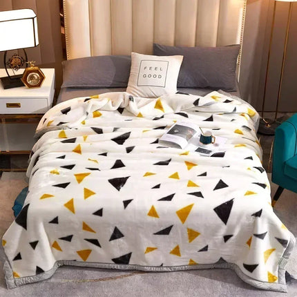 200*230cm 3.5Kg Thick Warm Fluffy Blankets Super Soft Raschel Stitch Double Layer Winter Mink Throw Fat Quilts Double Size