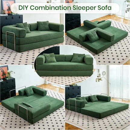 Fabric Sofa Compressed Bed Set Home Apartment Hotel Living Room Sofa Bed