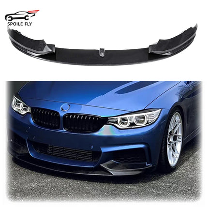 For BMW 4 Series F32 F33 F36 420i 430i 420d M440i 2014-2020 4Pcs Front Bumper Lip ABS Glossy Black Or Carbon Fiber Look Spoiler