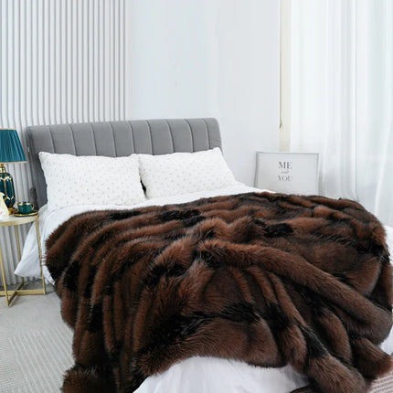 Winter Warm Blanket for Bed High-end Faux Mink Velvet Sofa Blanket Comfortable Sofa Blanket