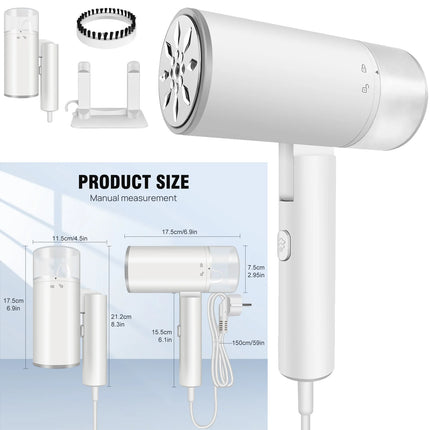 DayPlus 1200W Handheld Clothes Steamer Garment Portable Fabric Steam Heat Travel Iron Foldable Garment Steamer for Home&Travel