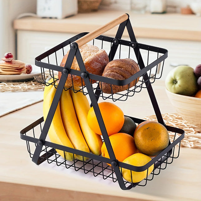 3 Tier Countertop Fruit Basket,Portable Fruit Bowle Basket Kitchen Organizer Storage & Dining Room Fruits Vegetable Bread Snacks
