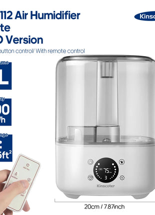 KINSCOTER 3L Air Humidifier Professional Large Capacity Home Humidifier Plant Mist Aroma Diffuser with Remote Control Timer
