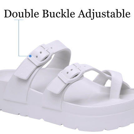 Eyriphy Women's Platform Sandals with Arch Support Thick Soles Adjustable Buckle Ultra Cushion Slippers Outdoor Women Sandals
