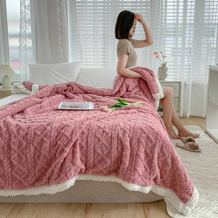 Foreign Trade Lamb Velvet Blanket Coral Flannel Sofa Cover Blanket Nap Office Shawl Air Conditioning Small Blanket Gift