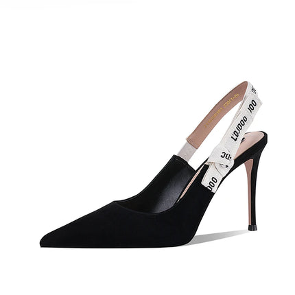 Spring and Summer New High Heels Leather Pointed Bow Side and Rear Thin Heel High Heel Single Shoes