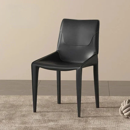 Leather Meeting Sedentary Dining Chair Luxury Backrest Comfortable Simple Dining Chair Hotel Restaurant Cadeiras Home Furniture