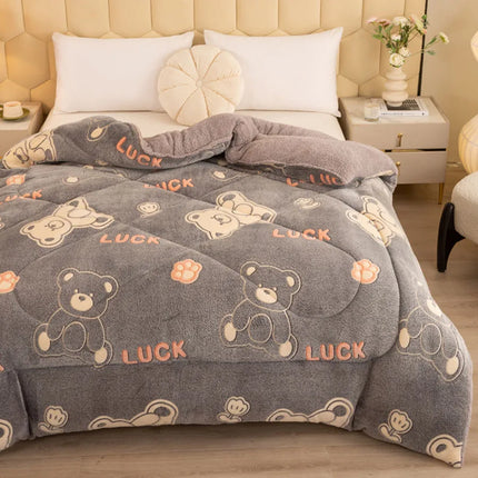 Winter Bedding Thick Quilt Blanket Thickened Warm Flannel Fleece