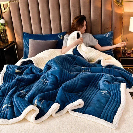 Soft Fluffy Warm Winter Blanket Thicken Lamb's Wool Autumn Warmth Blankets