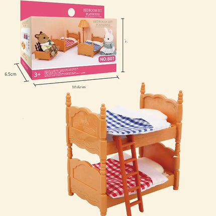 Forest Family Reindeer Rabbit Panda Animal Simulation Dollhouse Furniture Toy Set