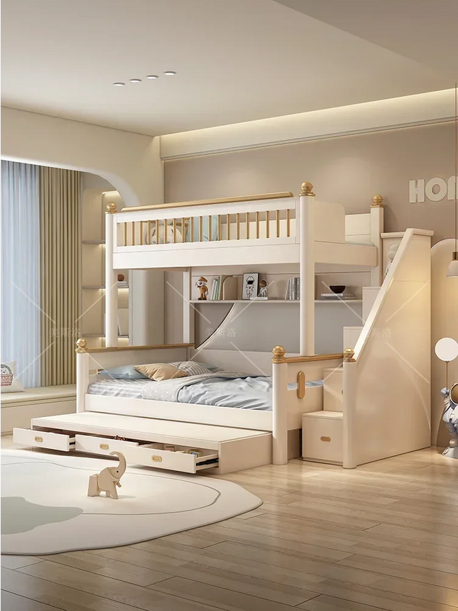 wood bunk bed, two-storey bunk mother high and low bed