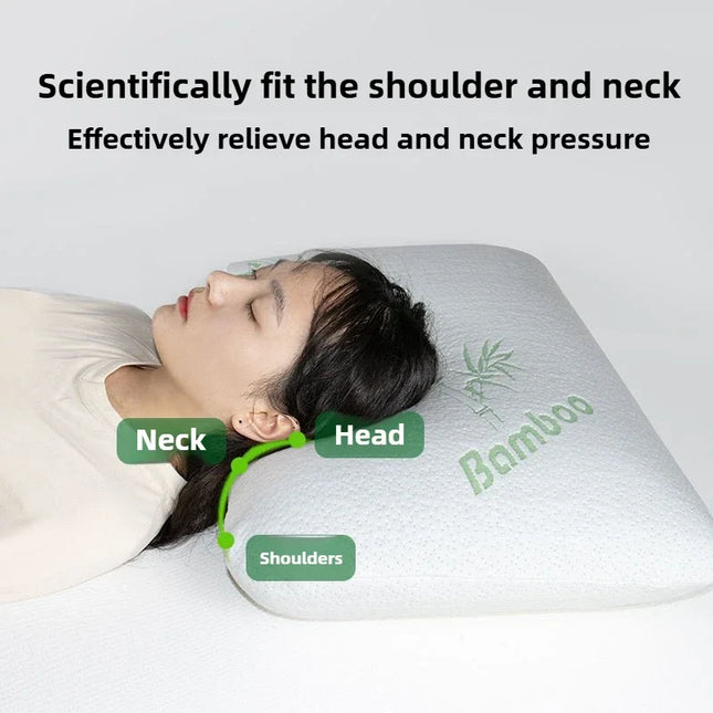 Slow Rebound Bamboo Fiber Bread Memory Pillow Protecting The Cervical Spine Soft Neck Pillows for Sleeping Pillows for Bedroom