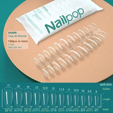 NAILPOP 120pcs Fake Nails Full Cover Press on Nails Coffin Soft Gel American