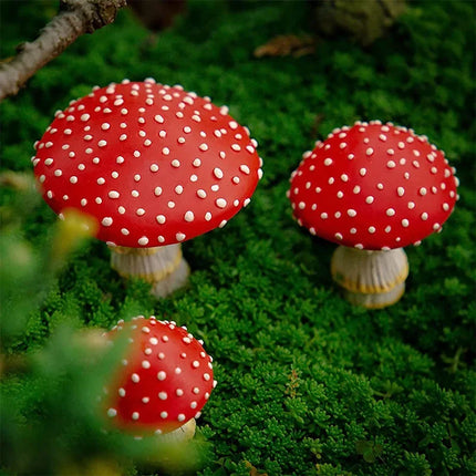 1/3pcs Mini Glow In The Dark Mini Mushroom Ornament Resin Crafts Fairy