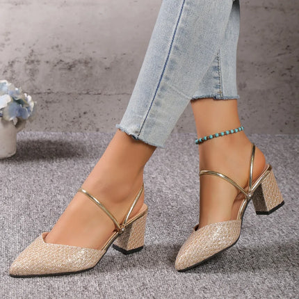 Low Heels Sandals Woman Summer Fashion High Heels Shallow Women Designer Sandals Luxury Shoes for Women Wedding Party Shoes