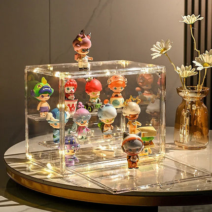 1pc Three Layer Transparent Display Rack Transparent Ladder Handmade Anime Car Model Blind Box Storage Box Jewelry Sorting Box
